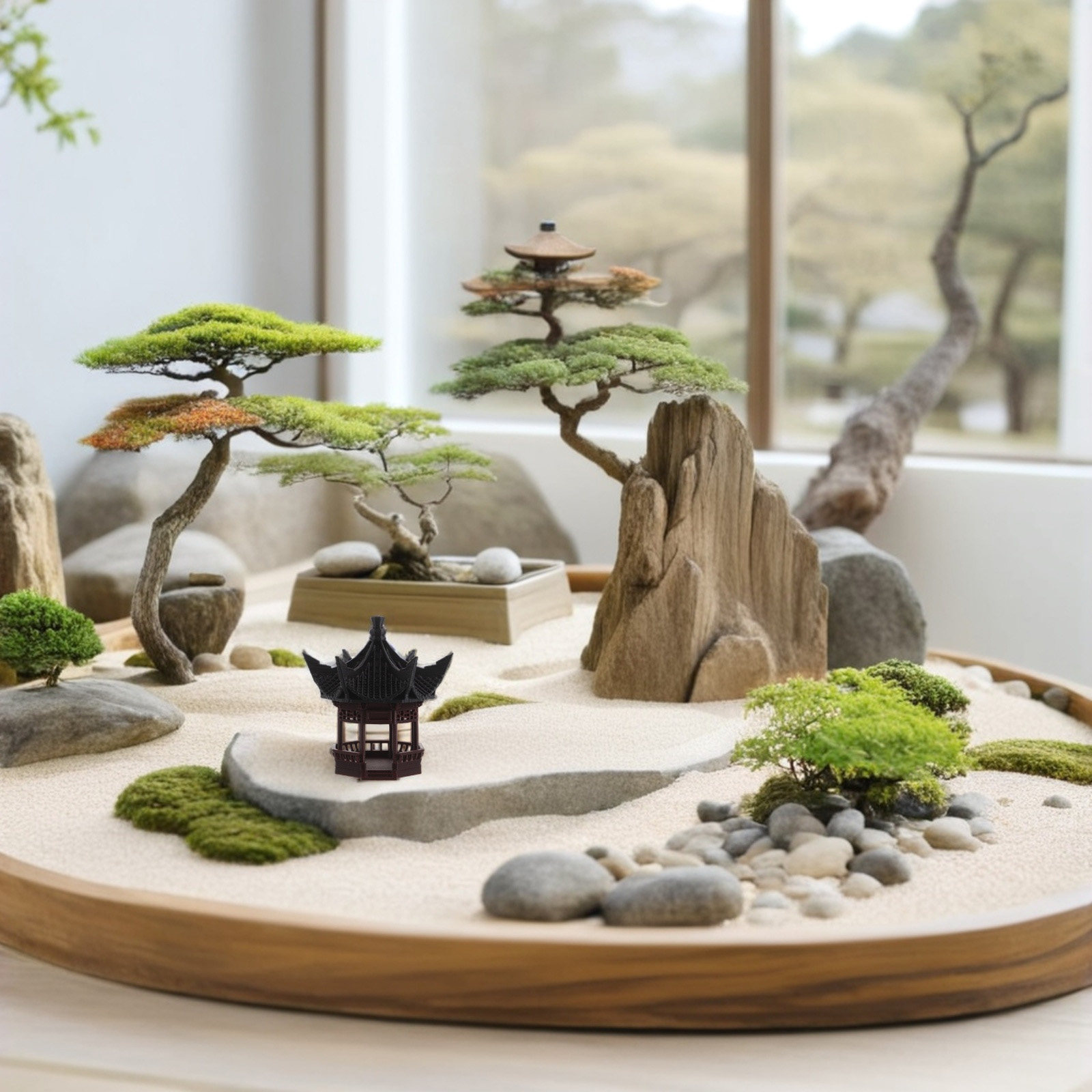Bonsai Garden Landscape Design - Миниатюрная пагода-ландшафтный декор, элегантный азиатский дизайн,