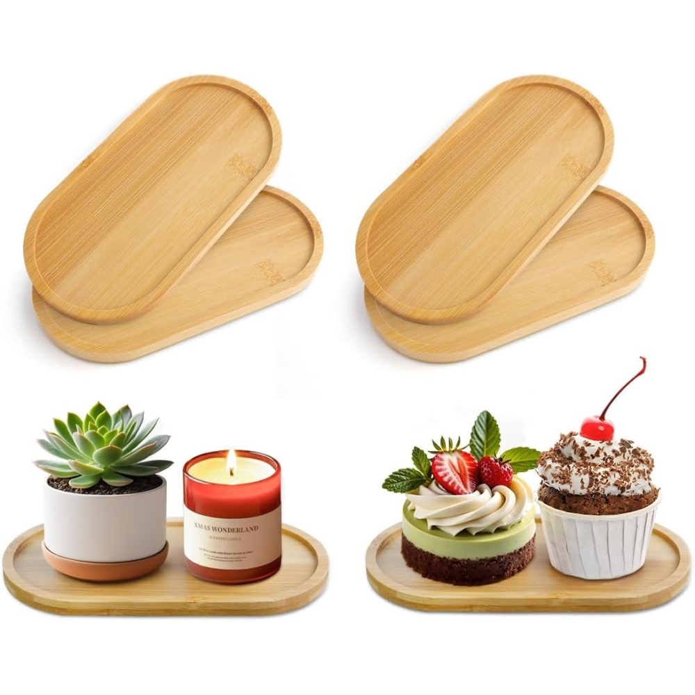 Набор из 4 бамбуковых поддонов – обзор и цена Drip Tray Saucer